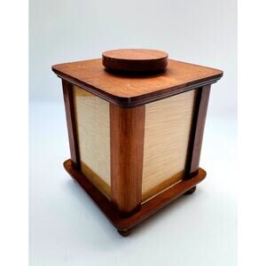 Vintage Japanese Wooden TOYO Rotating Music Box Photo Carousel